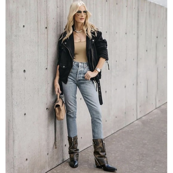 ElegaStep Women's Slouchy Fold Over Brown Boots Mid Calf Cowboy Boots Size 9 New - Picture 5 of 11